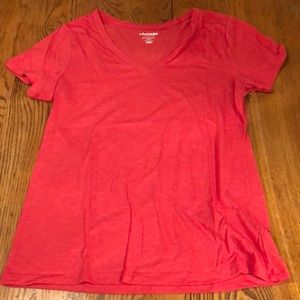 Red v-neck t-shirt